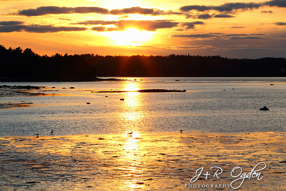Sunset over the coast of Maine