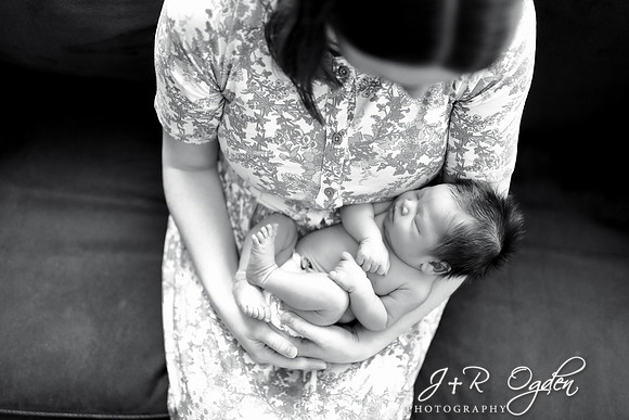 Lifestyle at home newborn photography - Bangor Maine