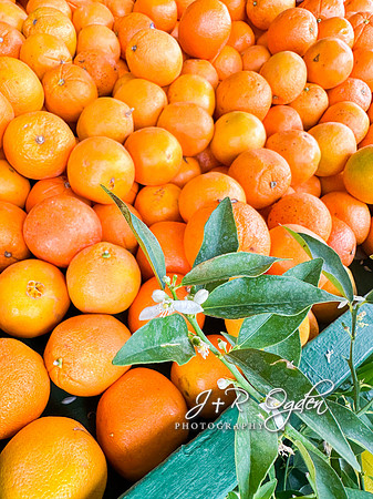 Oranges with flower