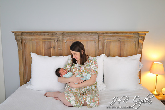 Lifestyle at home newborn photography - Bangor Maine